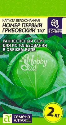 Капуста Номер первый Грибовский 147 б/к (0,5 гр) Семена Алтая