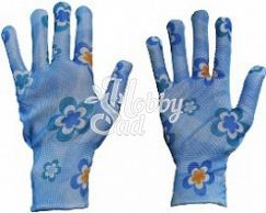 Перчатки с точечной заливкой голубые (M)