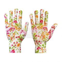 Перчатки с точечной заливкой цветочные (L)