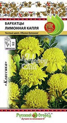 Цветы Бархатцы Лимонная капля (0,3 г) Русский Огород