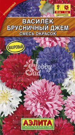 Цветы Василек Брусничный джем махровый смесь (0,3 г) Аэлита