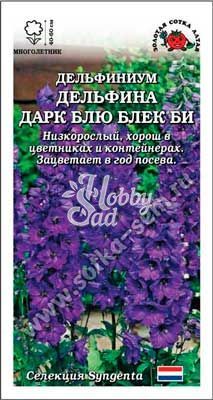 Цветы Дельфиниум Дельфина Дарк Блю Блэк Би (5 шт) Сотка