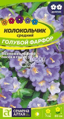 Цветы Колокольчик средний Голубой Фарфор (0,1 г) Семена Алтая