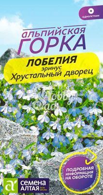 Цветы Лобелия Эринус Хрустальный дворец (0,02 гр) Семена Алтая серия Альпийская горка