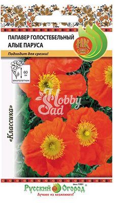Цветы Папавер Алые паруса голостебельный (0,05 г) Русский Огород