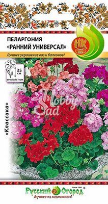 Цветы Пеларгония Ранний универсал (смесь) многолетняя комнатная (0,05 г) Русский Огород