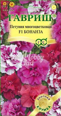 Цветы Петуния Бонанза F1 многоцветковая махровая (10 шт) Гавриш серия Элитная клумба