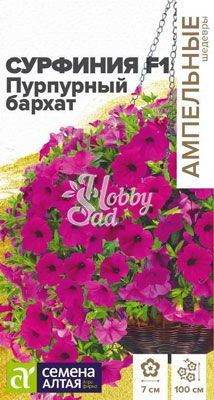 Цветы Сурфиния Пурпурный Бархат F1 (5 шт) серия Ампельные Шедевры Семена Алтая